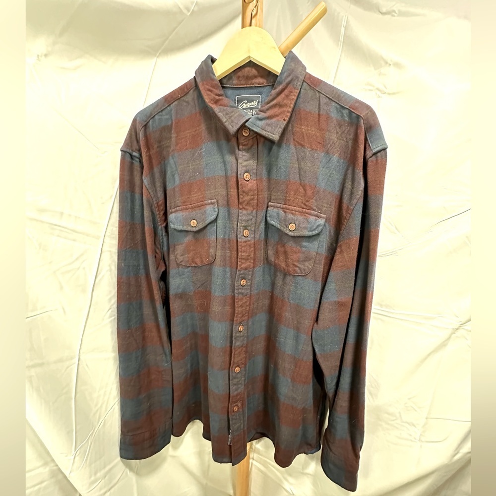 GRAYERS - Heritage Flannel, Men’s 2XL, Maroon/Blue